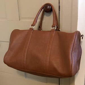 Forever 21 Large Brown Faux Leather Duffel Bag
